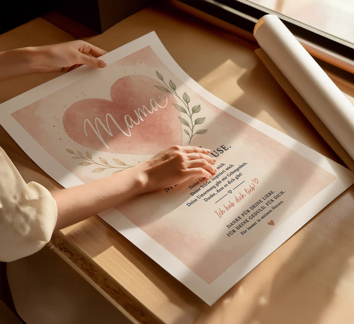 JUSTGOODMOOD Muttertag Poster – Hochwertiger Baumwollprint