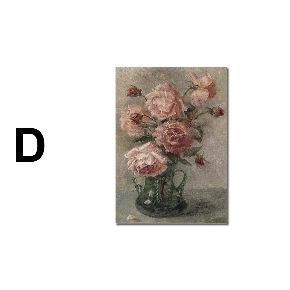 Poster Vintage Galerie Wand Kunst  Blume Vogel Pfirsisch Klavie Deko Print ohne Rahmen