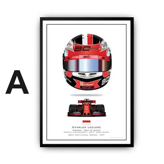 Poster Formel 1 Helme Rennfahrer Gewinner  · Deko Print ohne Rahmen