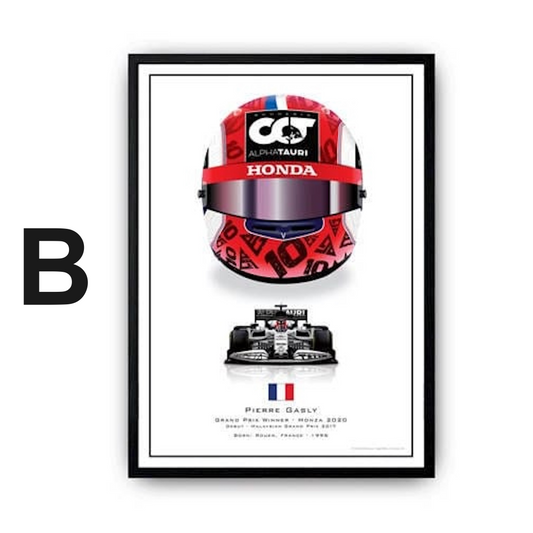 Poster Formel 1 Helme Rennfahrer Gewinner  · Deko Print ohne Rahmen