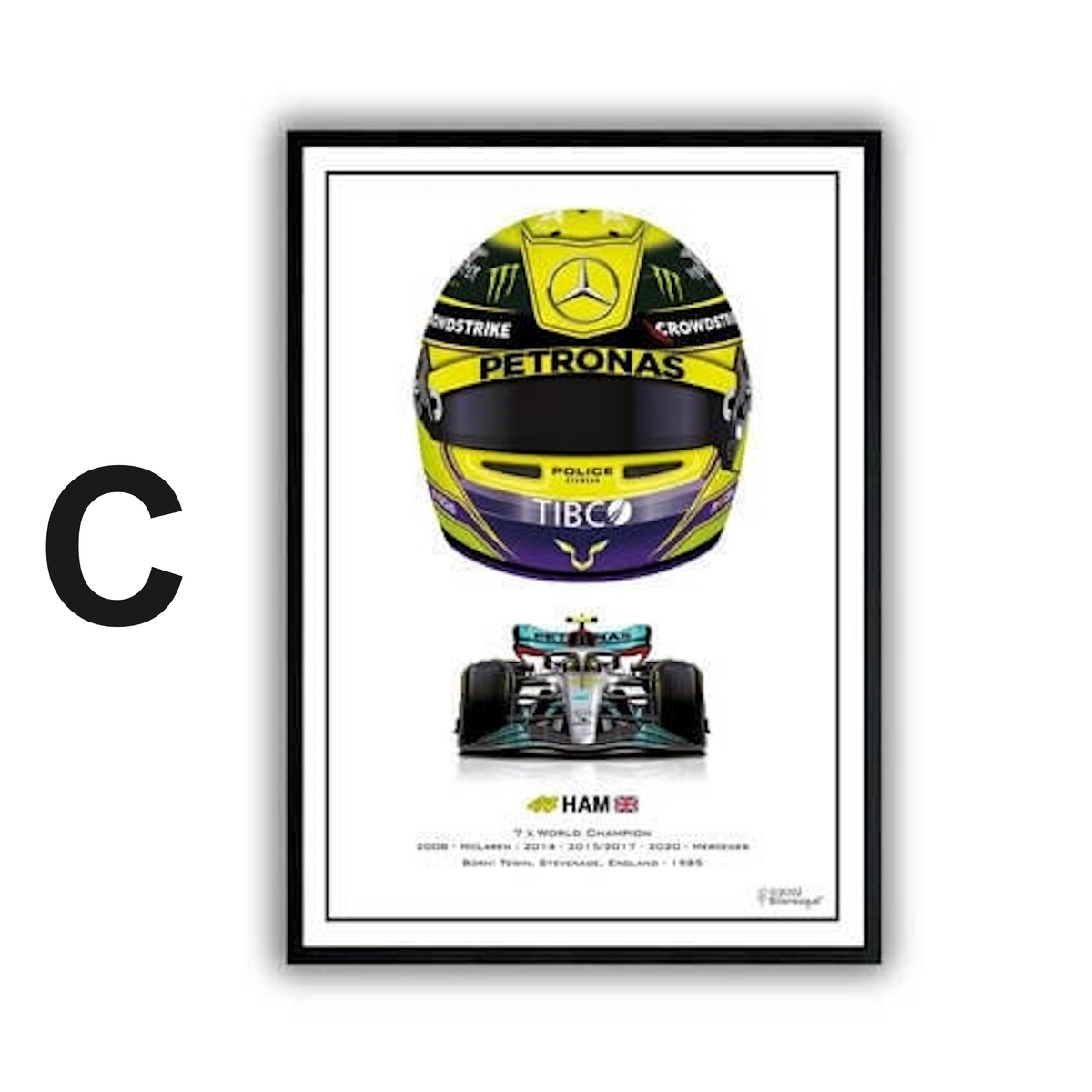 Poster Formel 1 Helme Rennfahrer Gewinner  · Deko Print ohne Rahmen
