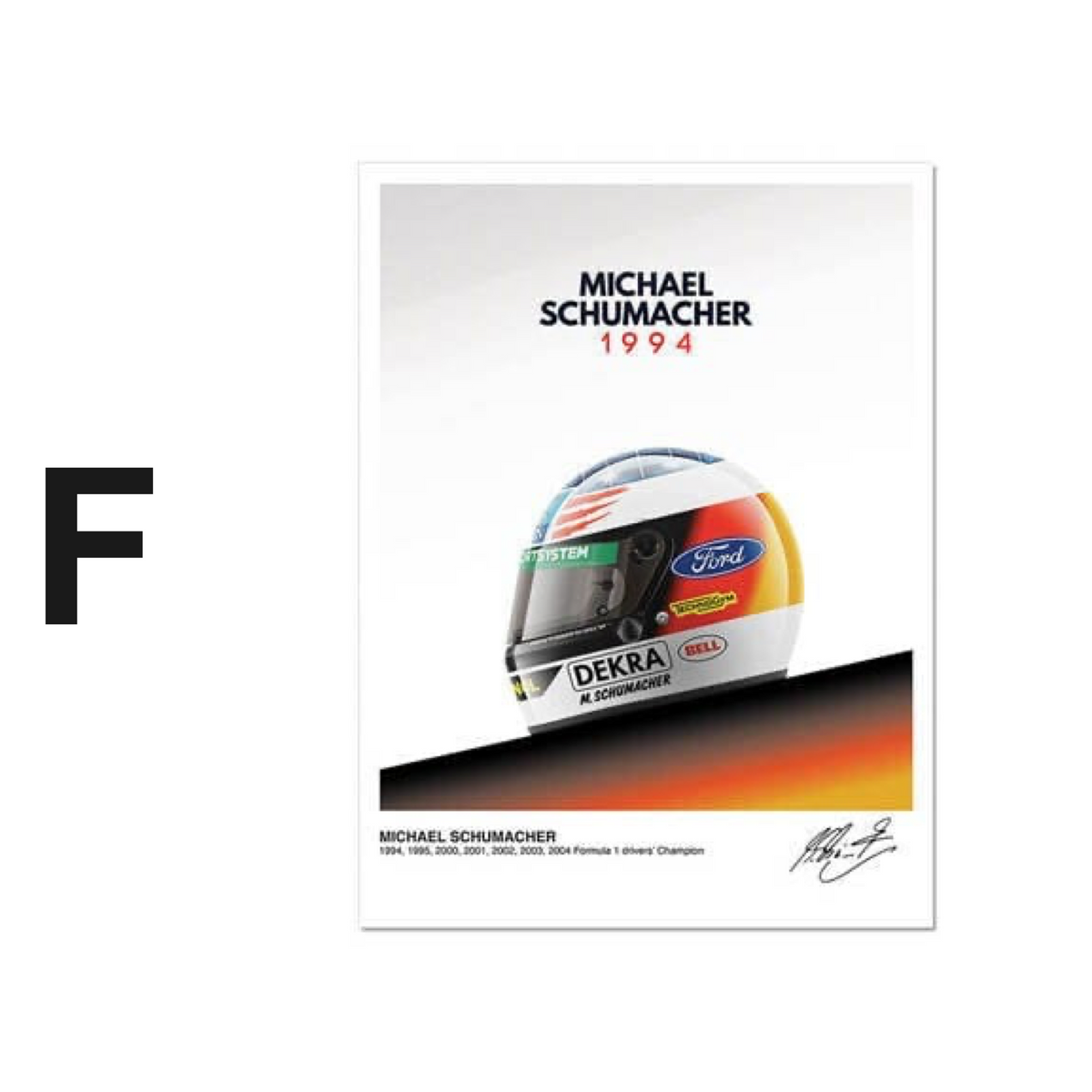 Poster Formel 1 Helme Rennfahrer Gewinner  · Deko Print ohne Rahmen