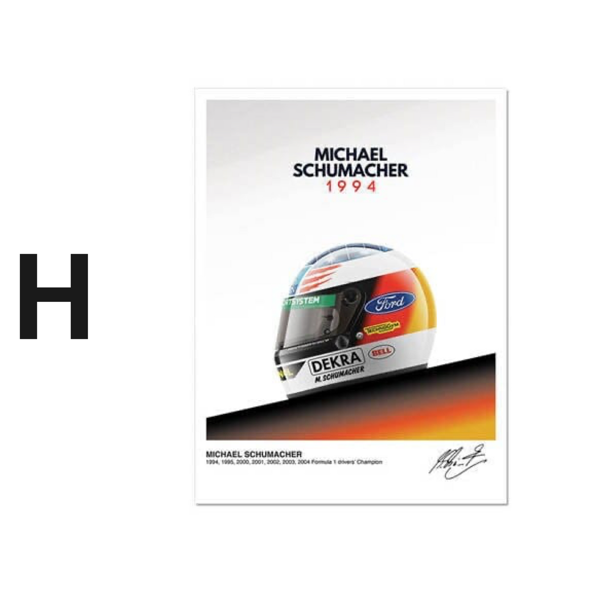 Poster Formel 1 Helme Rennfahrer Gewinner  · Deko Print ohne Rahmen