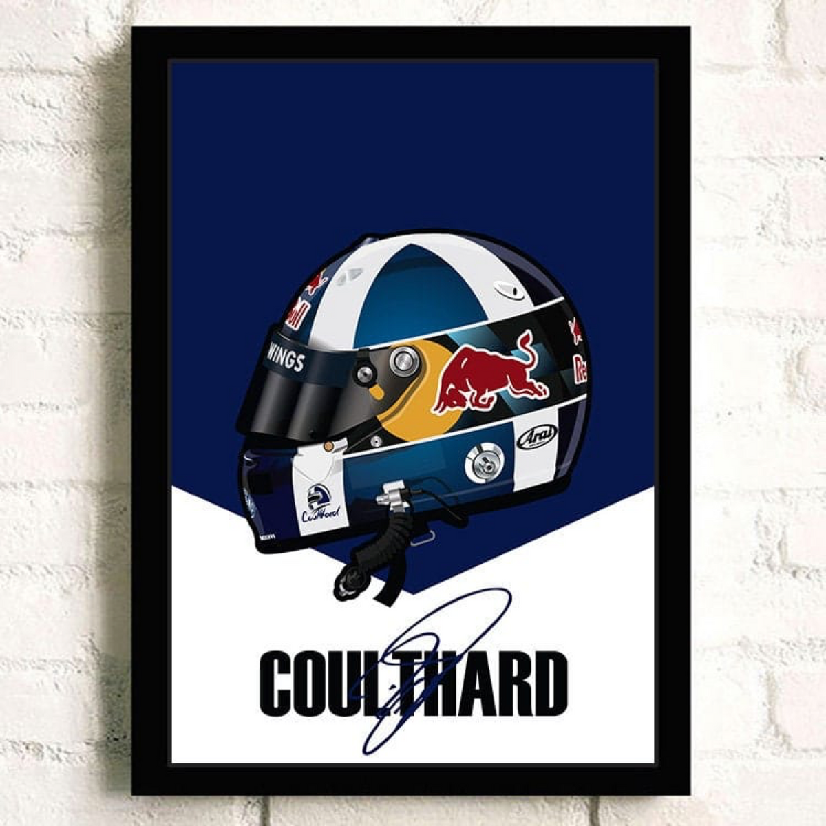 Poster Formel 1 Helm Rennfahrer Name Unterschrift · Deko Print ohne Rahmen