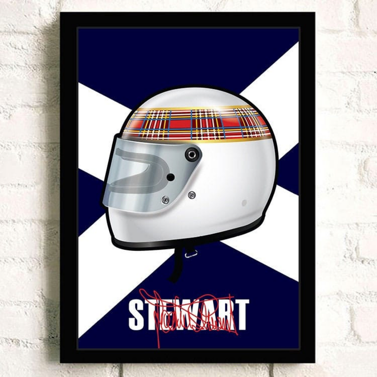 Poster Formel 1 Helm Rennfahrer Name Unterschrift · Deko Print ohne Rahmen