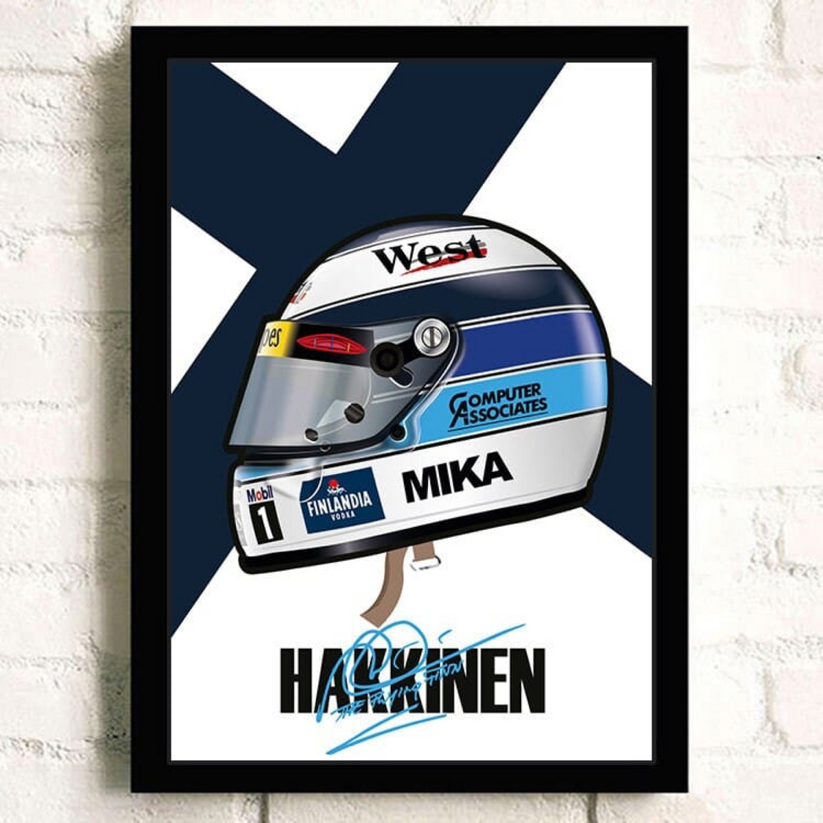 Poster Formel 1 Helm Rennfahrer Name Unterschrift · Deko Print ohne Rahmen