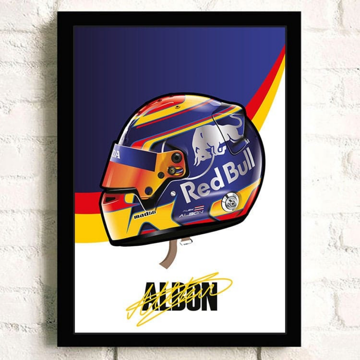 Poster Formel 1 Helm Rennfahrer Name Unterschrift · Deko Print ohne Rahmen