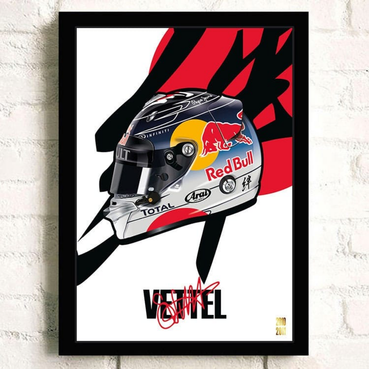 Poster Formel 1 Helm Rennfahrer Name Unterschrift · Deko Print ohne Rahmen