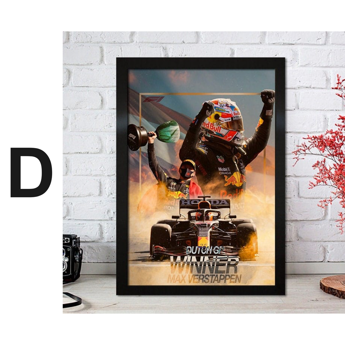 Poster Formel 1 Max Verstappen Rennfahrer Helm Rennwagen Red Bull · Deko Print ohne Rahmen