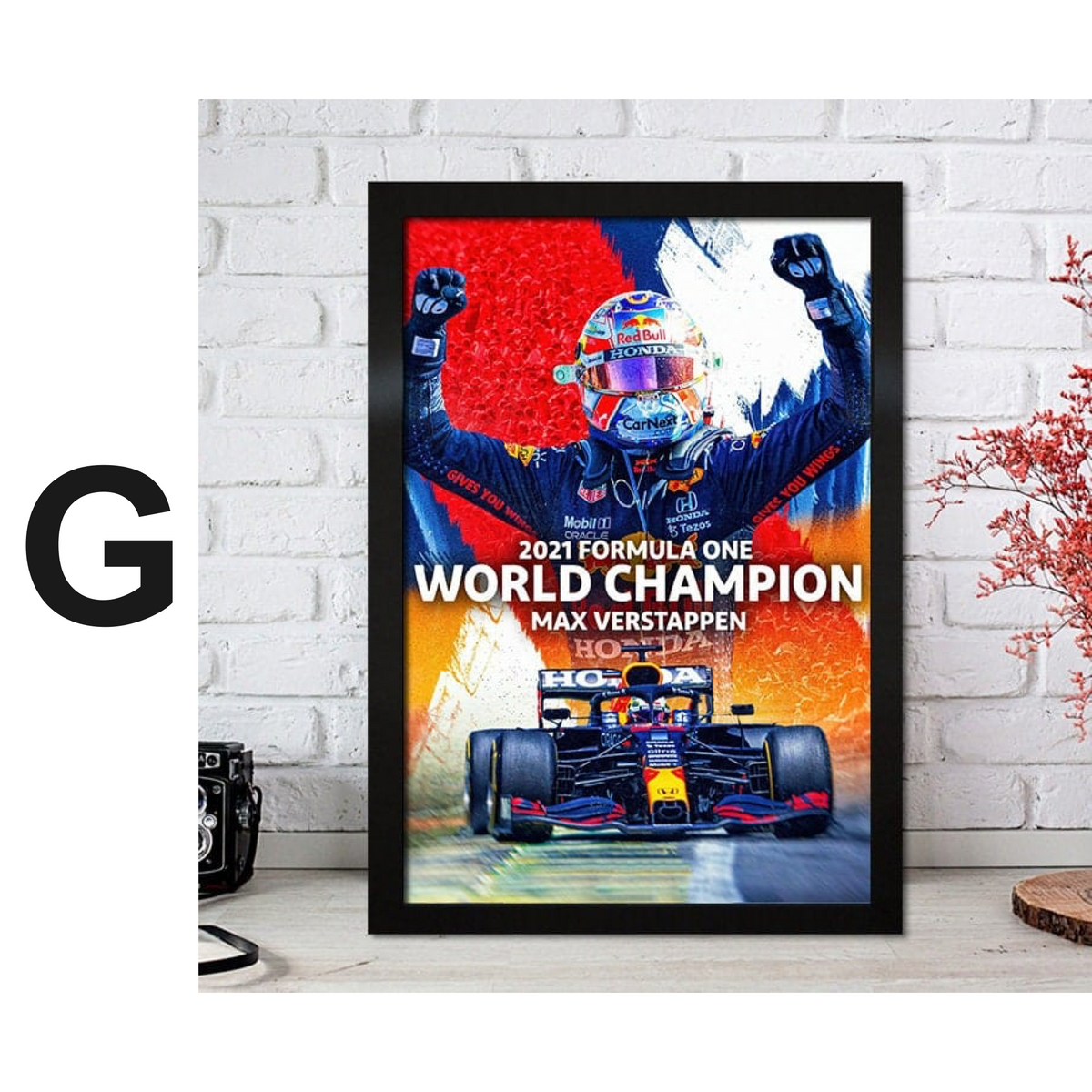 Poster Formel 1 Max Verstappen Rennfahrer Helm Rennwagen Red Bull · Deko Print ohne Rahmen