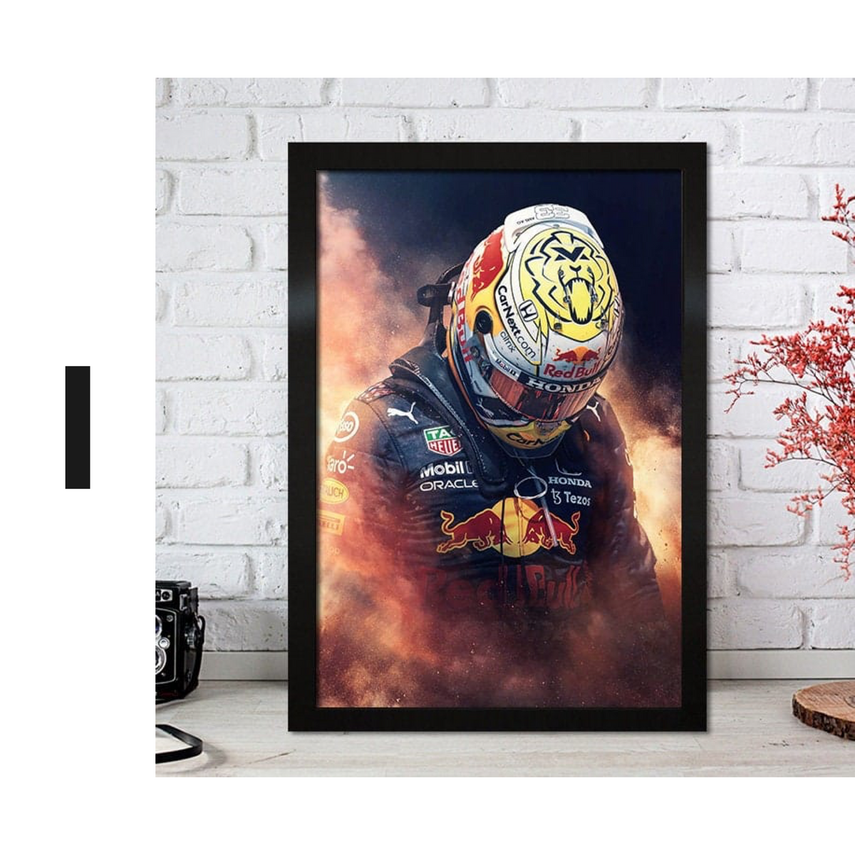 Poster Formel 1 Max Verstappen Rennfahrer Helm Rennwagen Red Bull · Deko Print ohne Rahmen