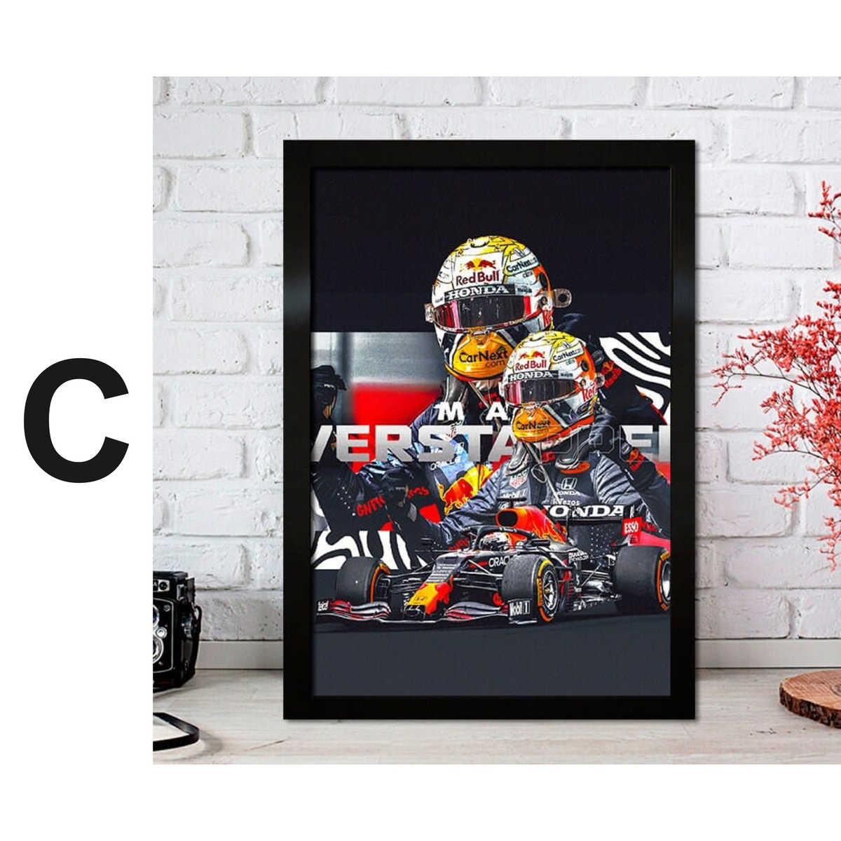 Poster Formel 1 Max Verstappen Rennfahrer Helm Rennwagen Red Bull · Deko Print ohne Rahmen