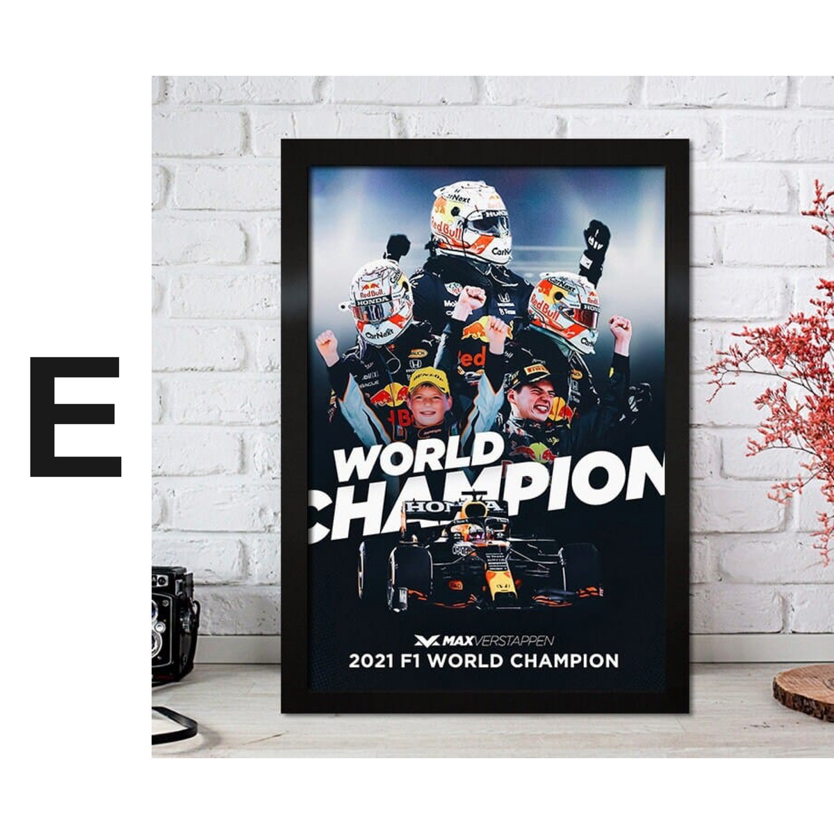 Poster Formel 1 Max Verstappen Rennfahrer Helm Rennwagen Red Bull · Deko Print ohne Rahmen