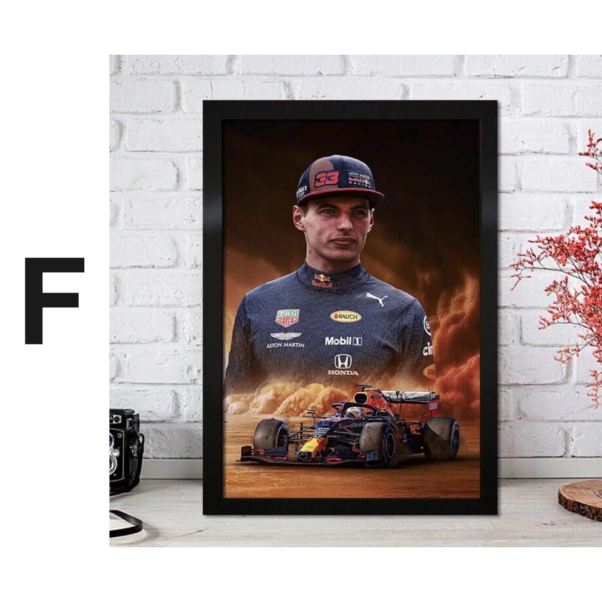 Poster Formel 1 Max Verstappen Rennfahrer Helm Rennwagen Red Bull · Deko Print ohne Rahmen