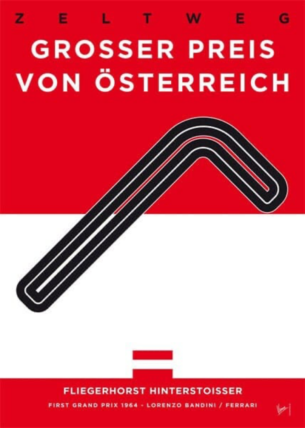 Poster Formel 1 Rennstrecke Länder Flaggen · Deko Print ohne Rahmen