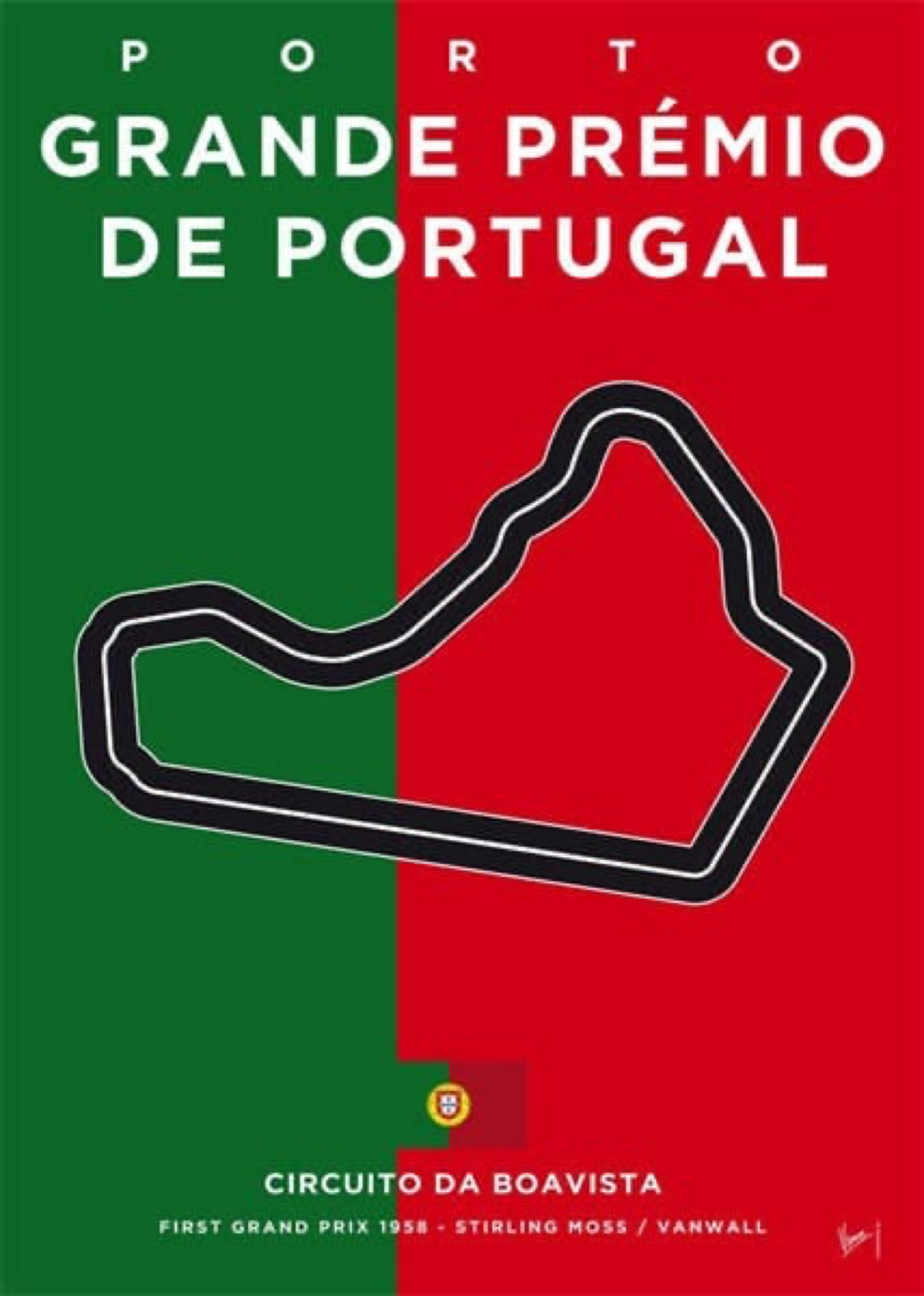 Poster Formel 1 Rennstrecke Länder Flaggen · Deko Print ohne Rahmen
