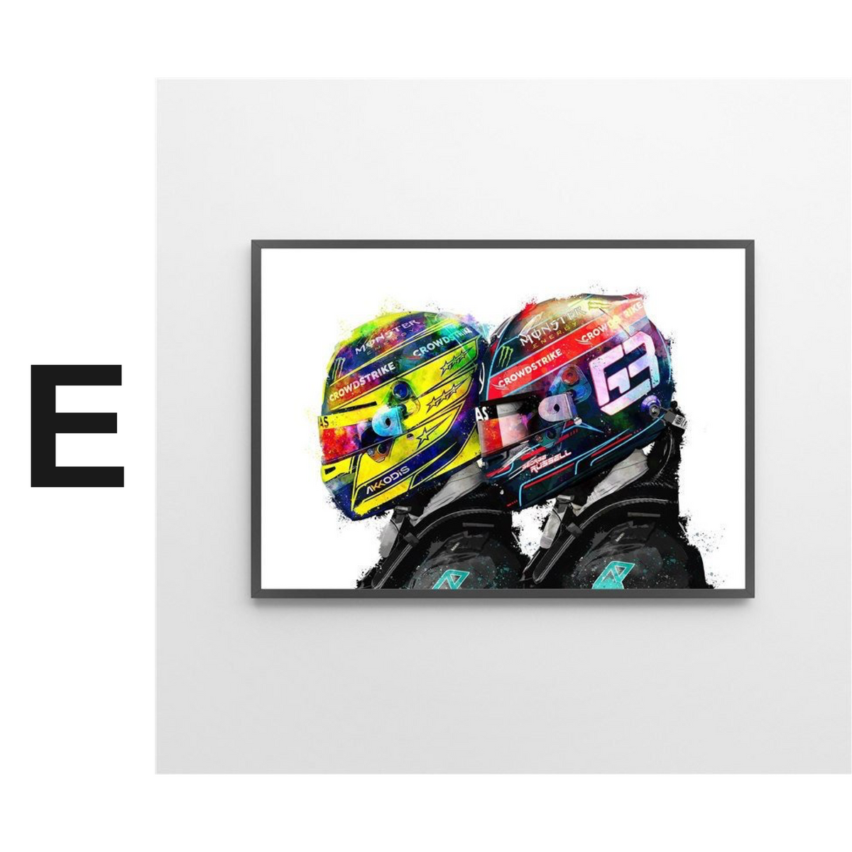 Poster Formel 1 Rennfahrer Helm · Deko Print ohne Rahmen