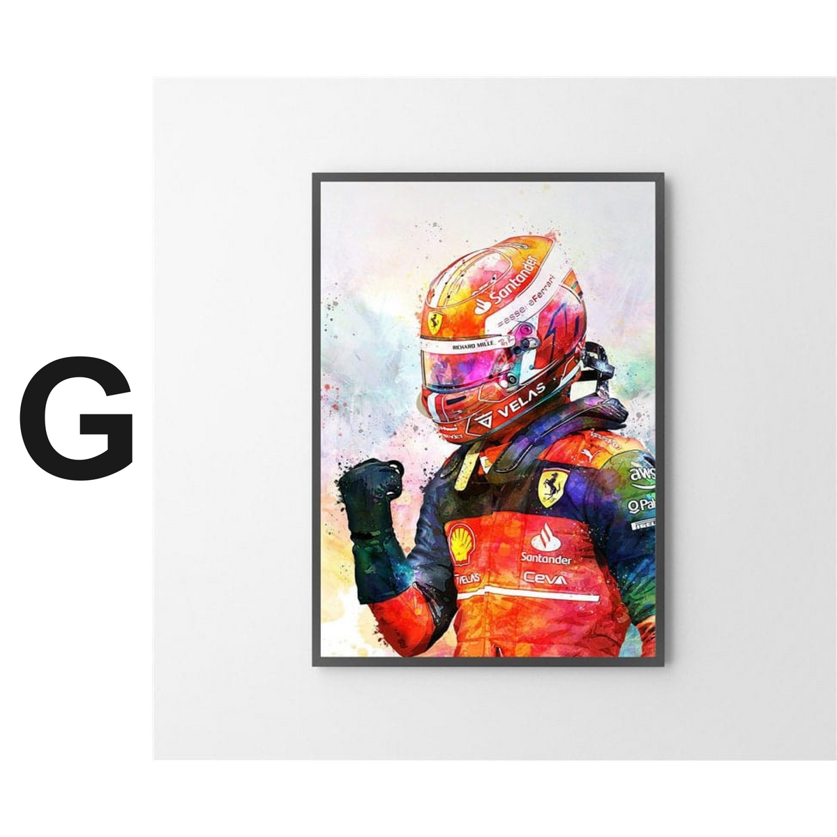 Poster Formel 1 Rennfahrer Helm · Deko Print ohne Rahmen
