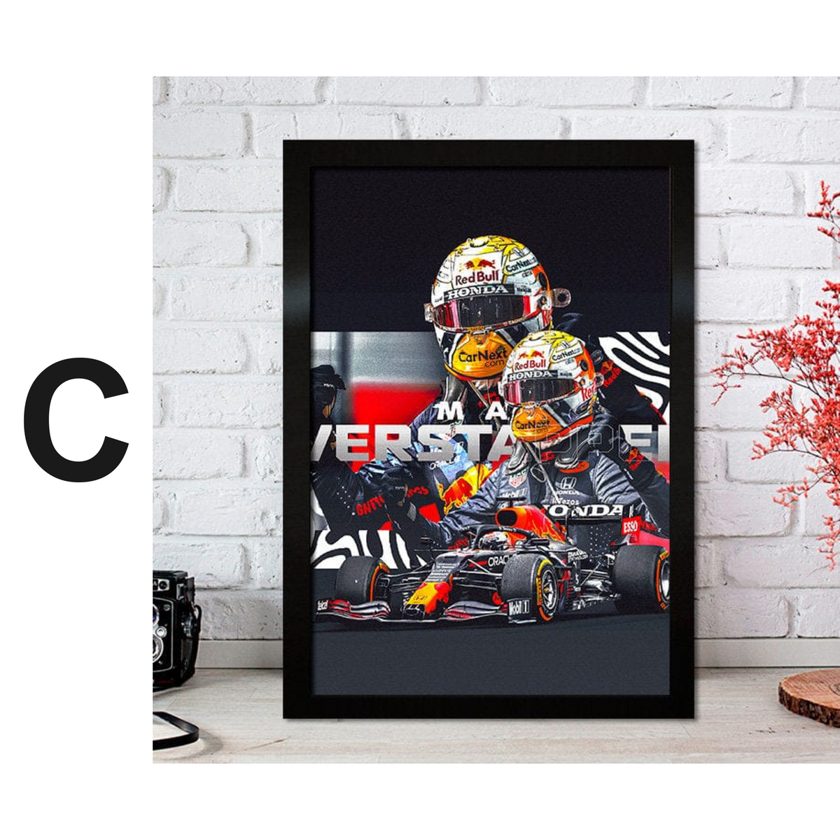 Poster Formel 1 Max Verstappen Rennfahrer Helm Rennwagen Red Bull · Deko Print ohne Rahmen