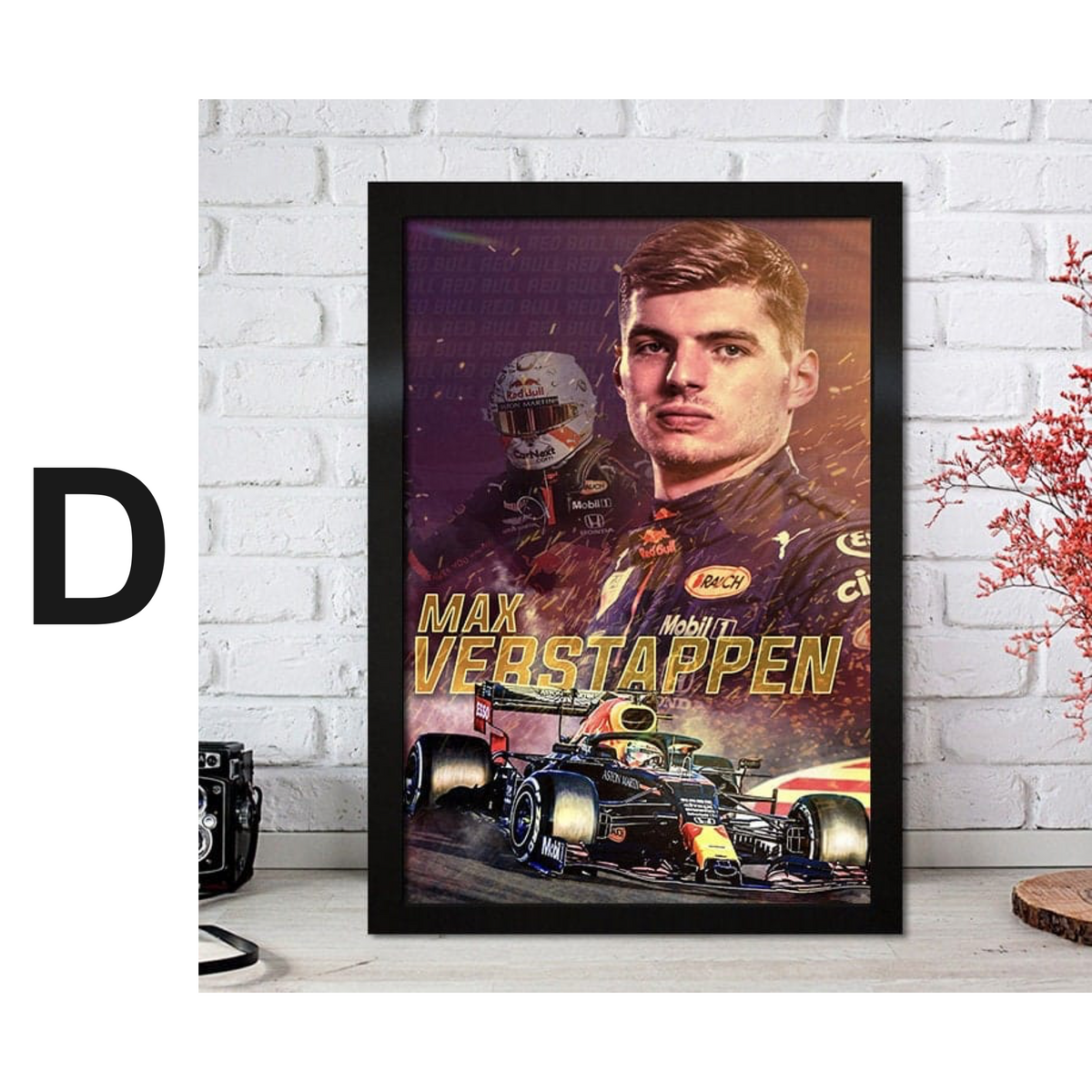 Poster Formel 1 Max Verstappen Rennfahrer Helm Rennwagen Red Bull · Deko Print ohne Rahmen