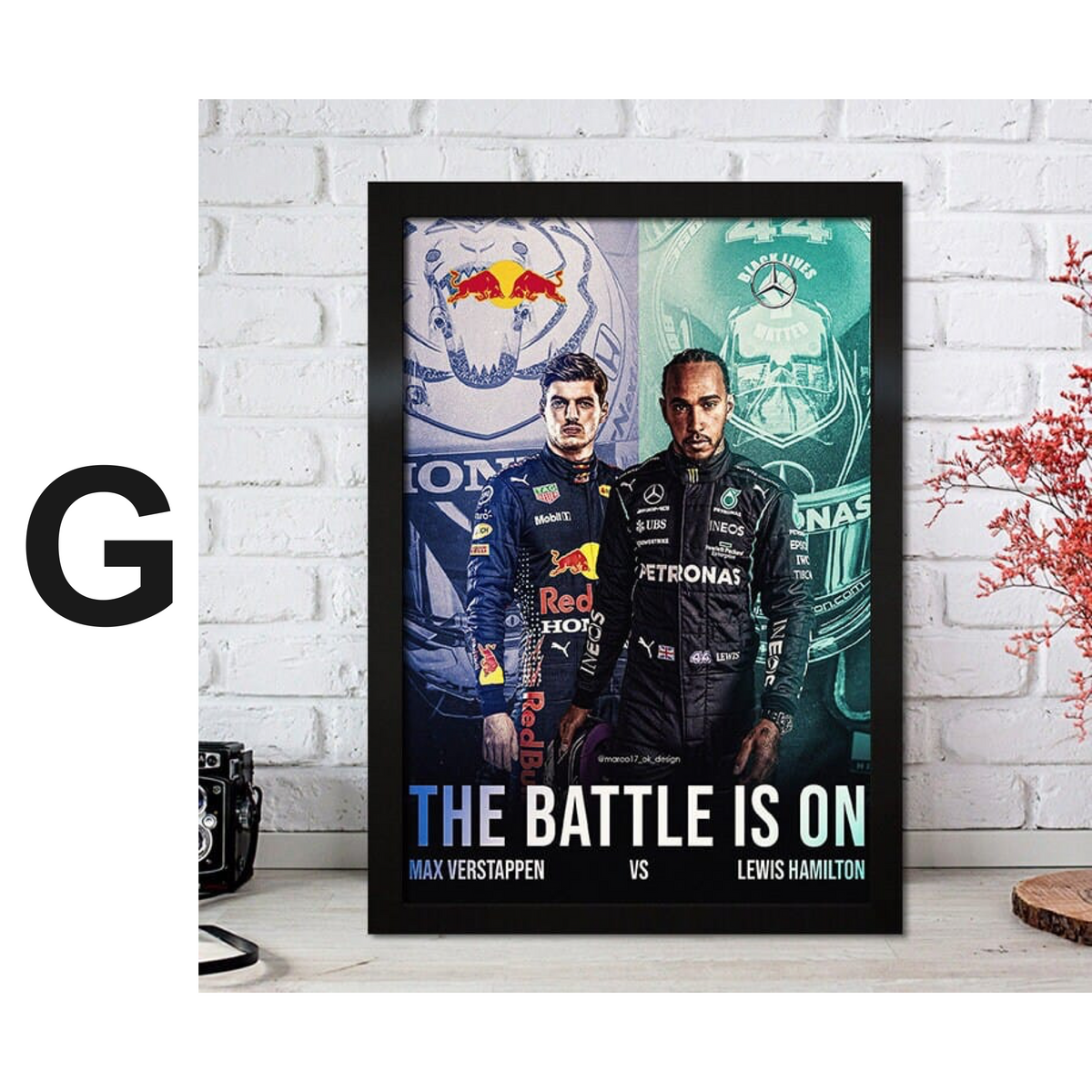 Poster Formel 1 Max Verstappen Rennfahrer Helm Rennwagen Red Bull · Deko Print ohne Rahmen