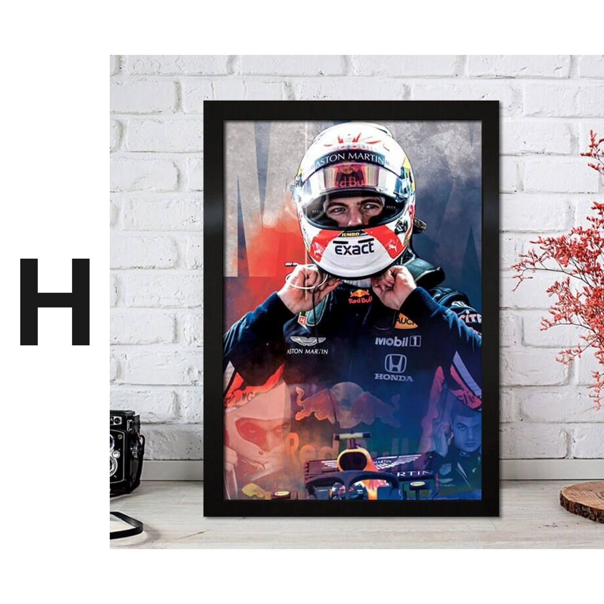 Poster Formel 1 Max Verstappen Rennfahrer Helm Rennwagen Red Bull · Deko Print ohne Rahmen