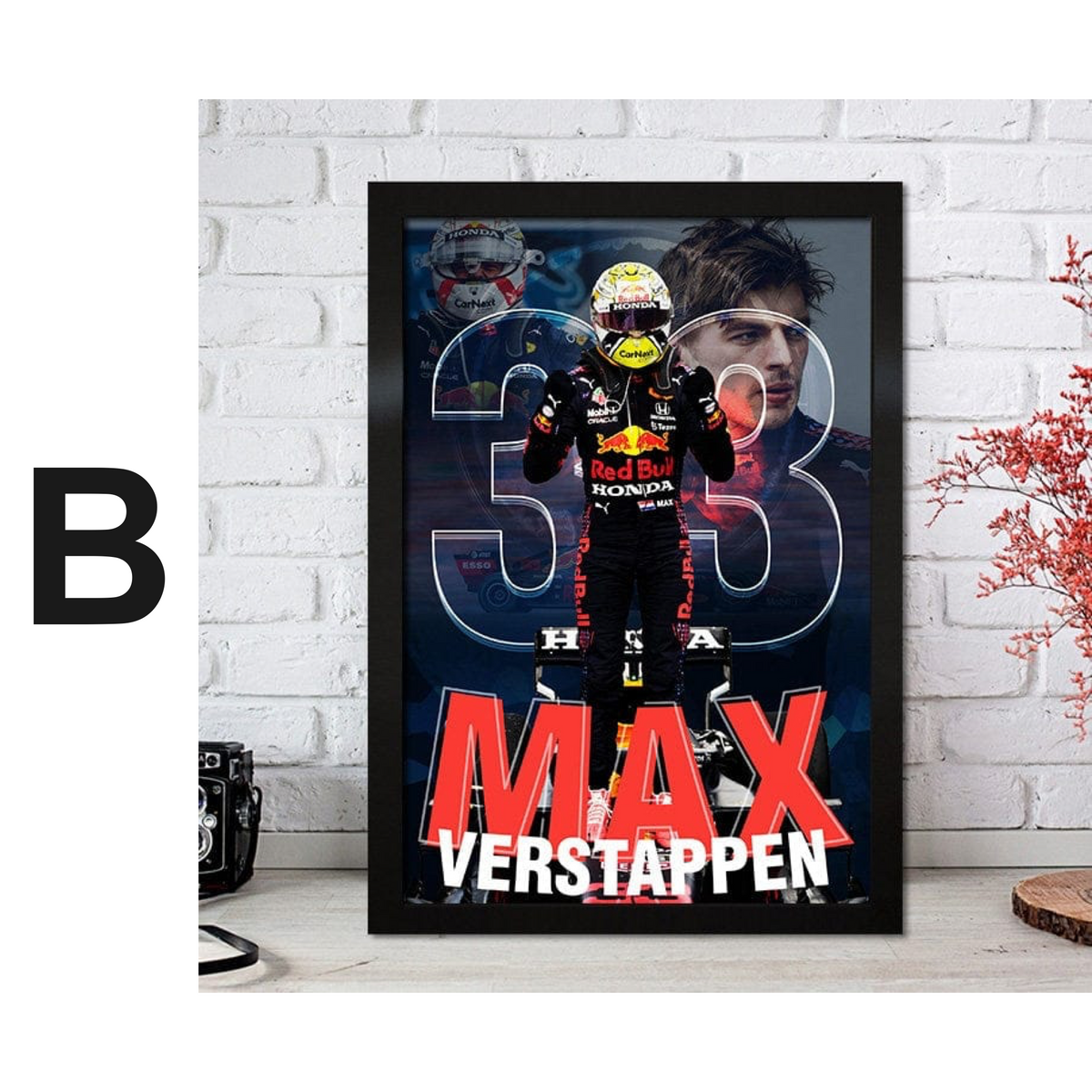 Poster Formel 1 Max Verstappen Rennfahrer Helm Rennwagen Red Bull · Deko Print ohne Rahmen