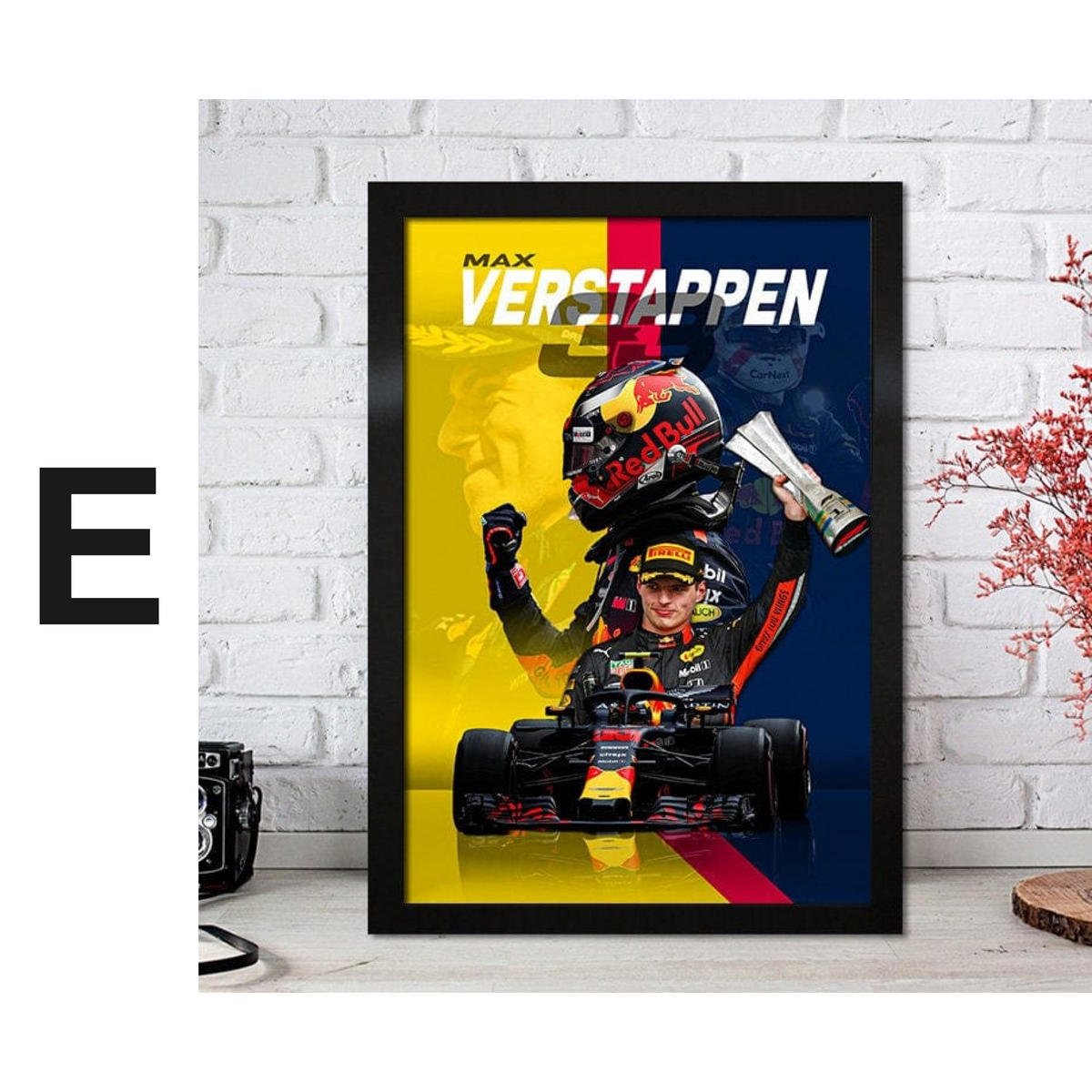 Poster Formel 1 Max Verstappen Rennfahrer Helm Rennwagen Red Bull · Deko Print ohne Rahmen