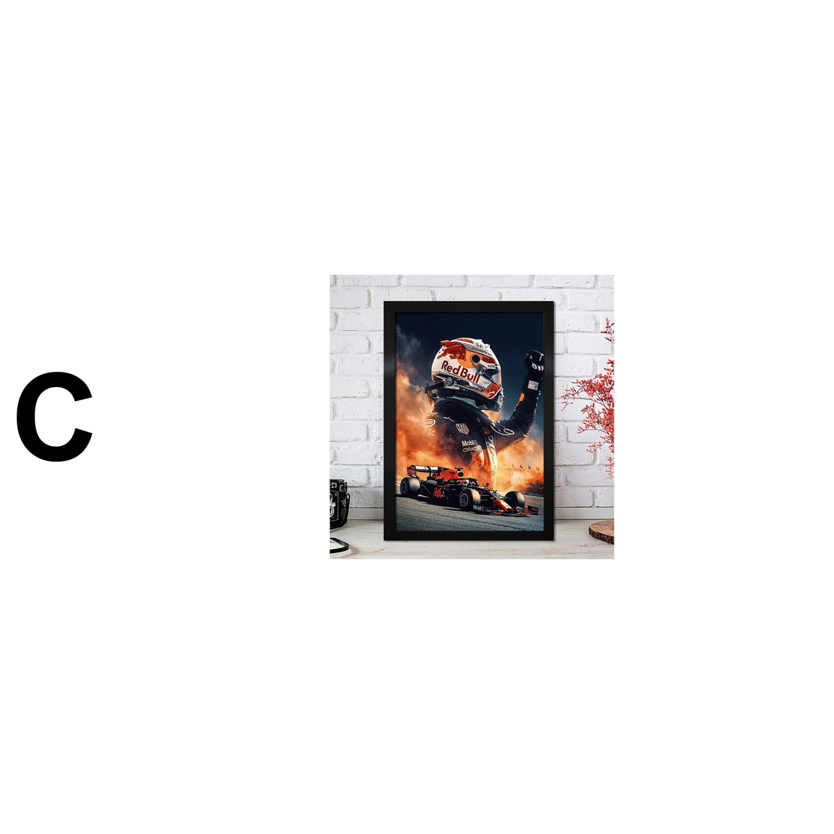 Poster Formel 1 Max Verstappen Rennfahrer Helm Rennwagen Red Bull · Deko Print ohne Rahmen