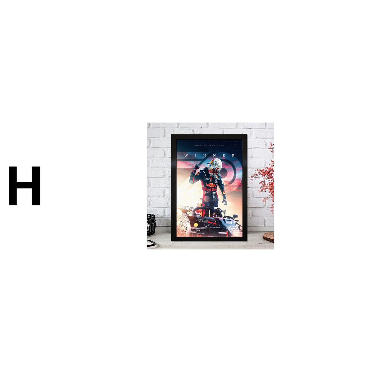 Poster Formel 1 Max Verstappen Rennfahrer Helm Rennwagen Red Bull · Deko Print ohne Rahmen