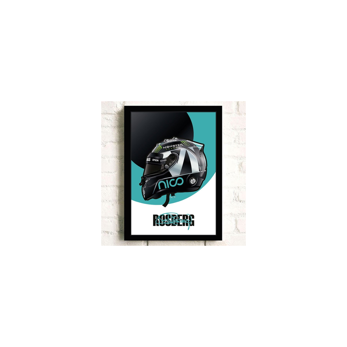 Poster Formel 1 Helm Rennfahrer Name Unterschrift · Deko Print ohne Rahmen