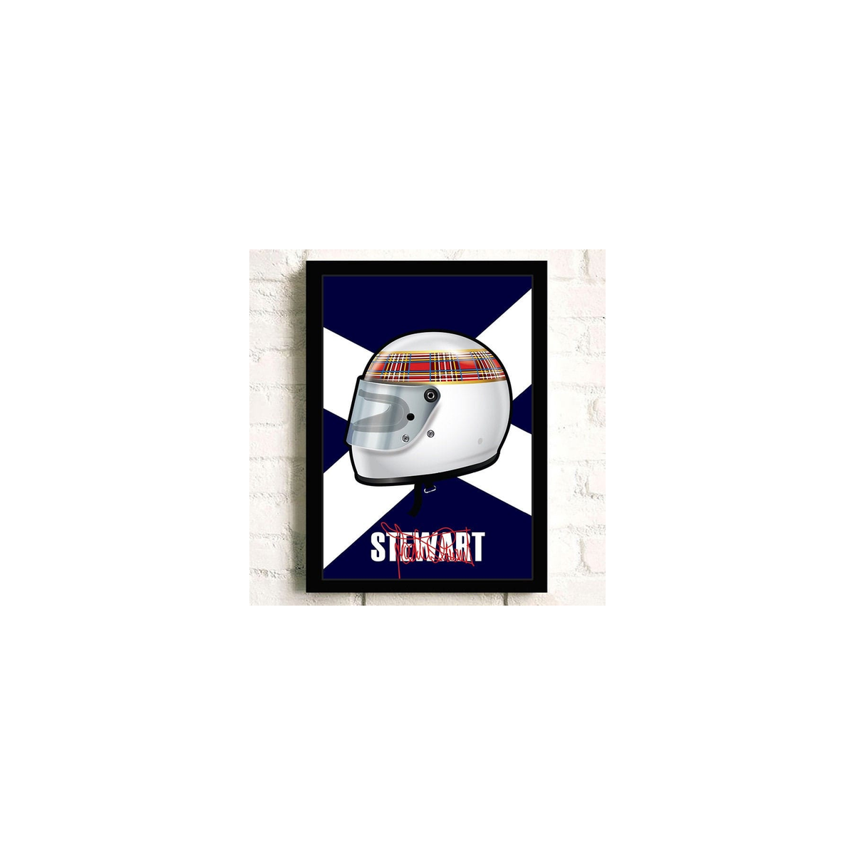 Poster Formel 1 Helm Rennfahrer Name Unterschrift · Deko Print ohne Rahmen