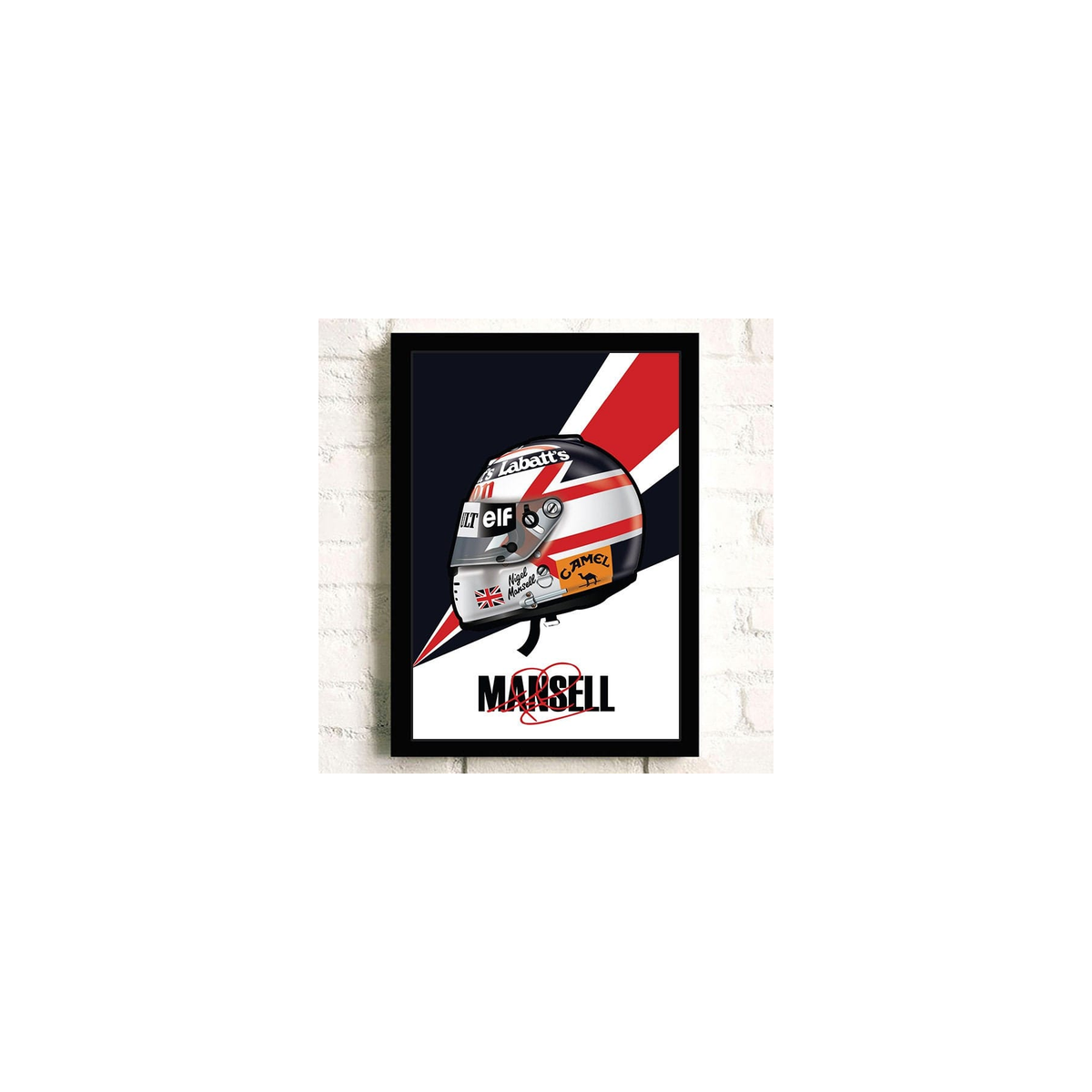 Poster Formel 1 Helm Rennfahrer Name Unterschrift · Deko Print ohne Rahmen
