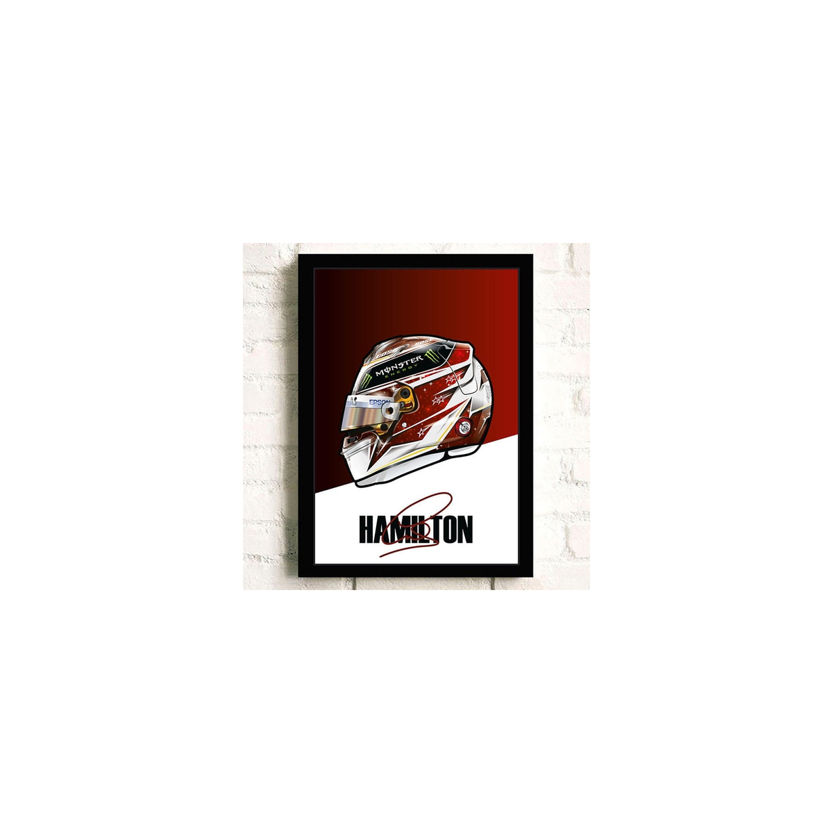 Poster Formel 1 Helm Rennfahrer Name Unterschrift · Deko Print ohne Rahmen