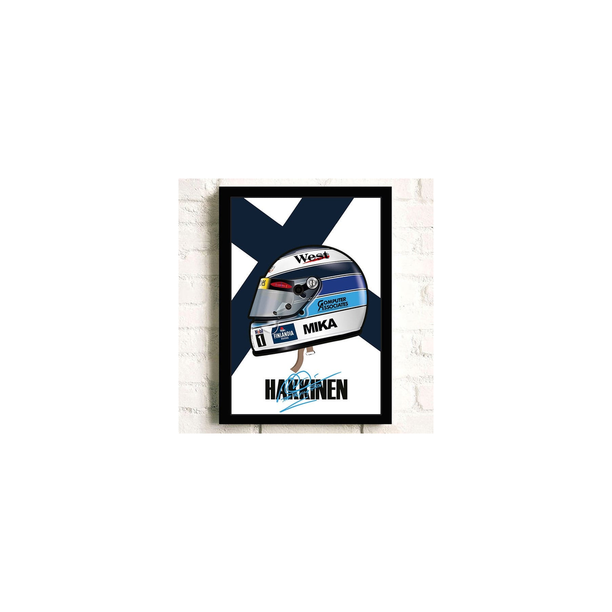 Poster Formel 1 Helm Rennfahrer Name Unterschrift · Deko Print ohne Rahmen