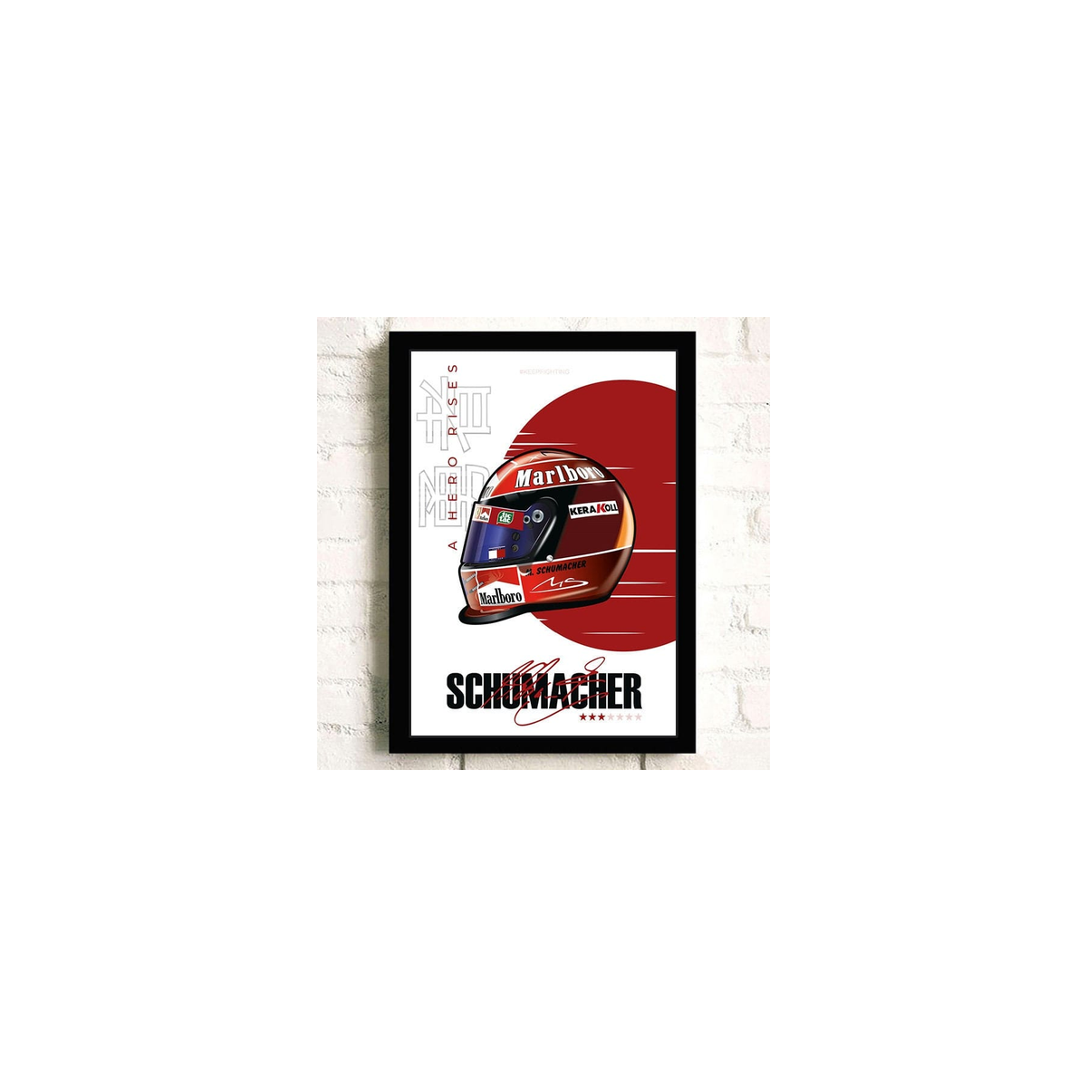 Poster Formel 1 Helm Rennfahrer Name Unterschrift · Deko Print ohne Rahmen