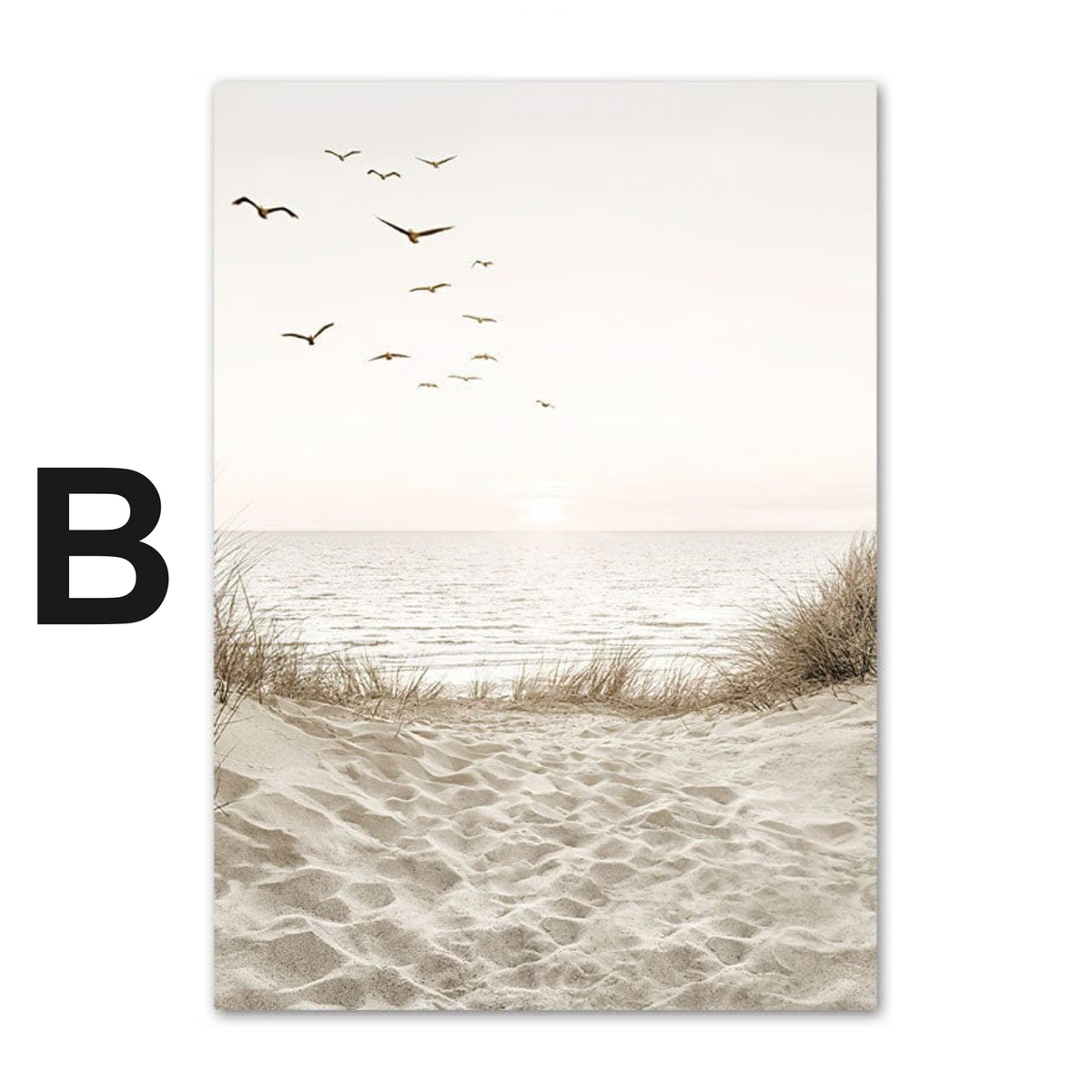 Poster Meer Pampasgras Beige Gold · Wandbilder Wohnzimmer & Schlafzimmer ·  Deko Print Bilder · ohne Rahmen