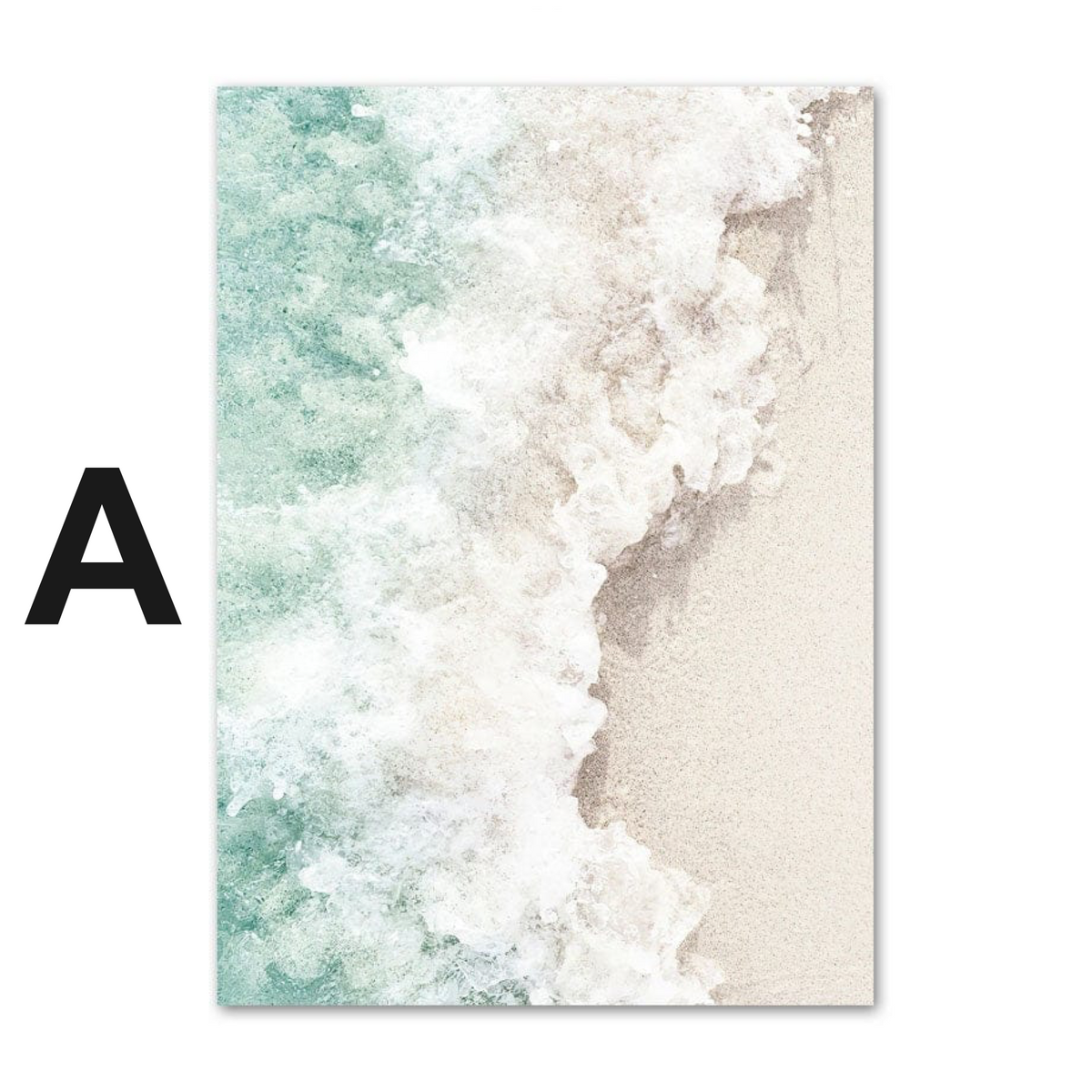 Poster Strand Wellen Zuhause Gold · Wandbilder Wohnzimmer & Schlafzimmer ·  Deko Print Bilder · ohne Rahmen