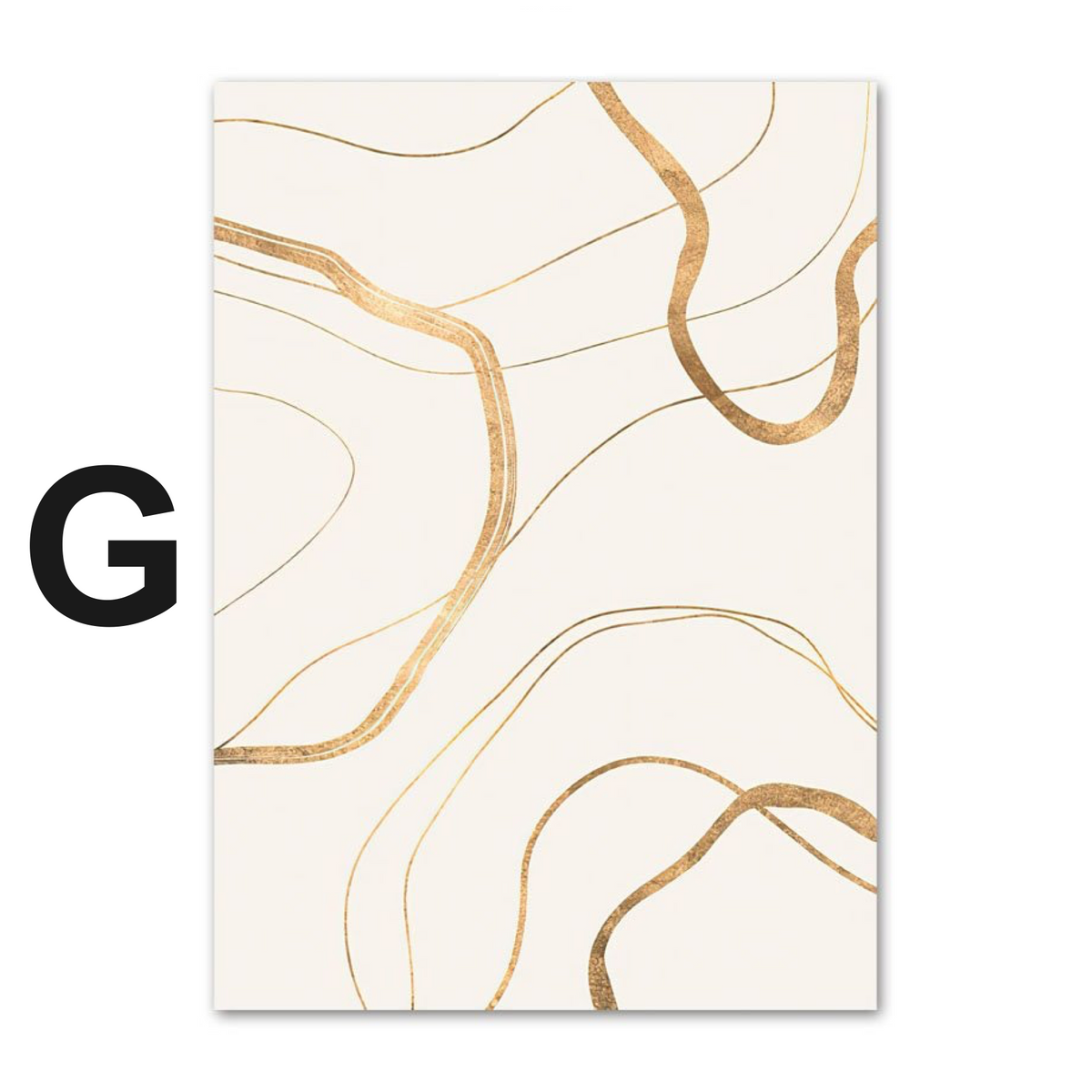 Poster Strand Wellen Zuhause Gold · Wandbilder Wohnzimmer & Schlafzimmer ·  Deko Print Bilder · ohne Rahmen