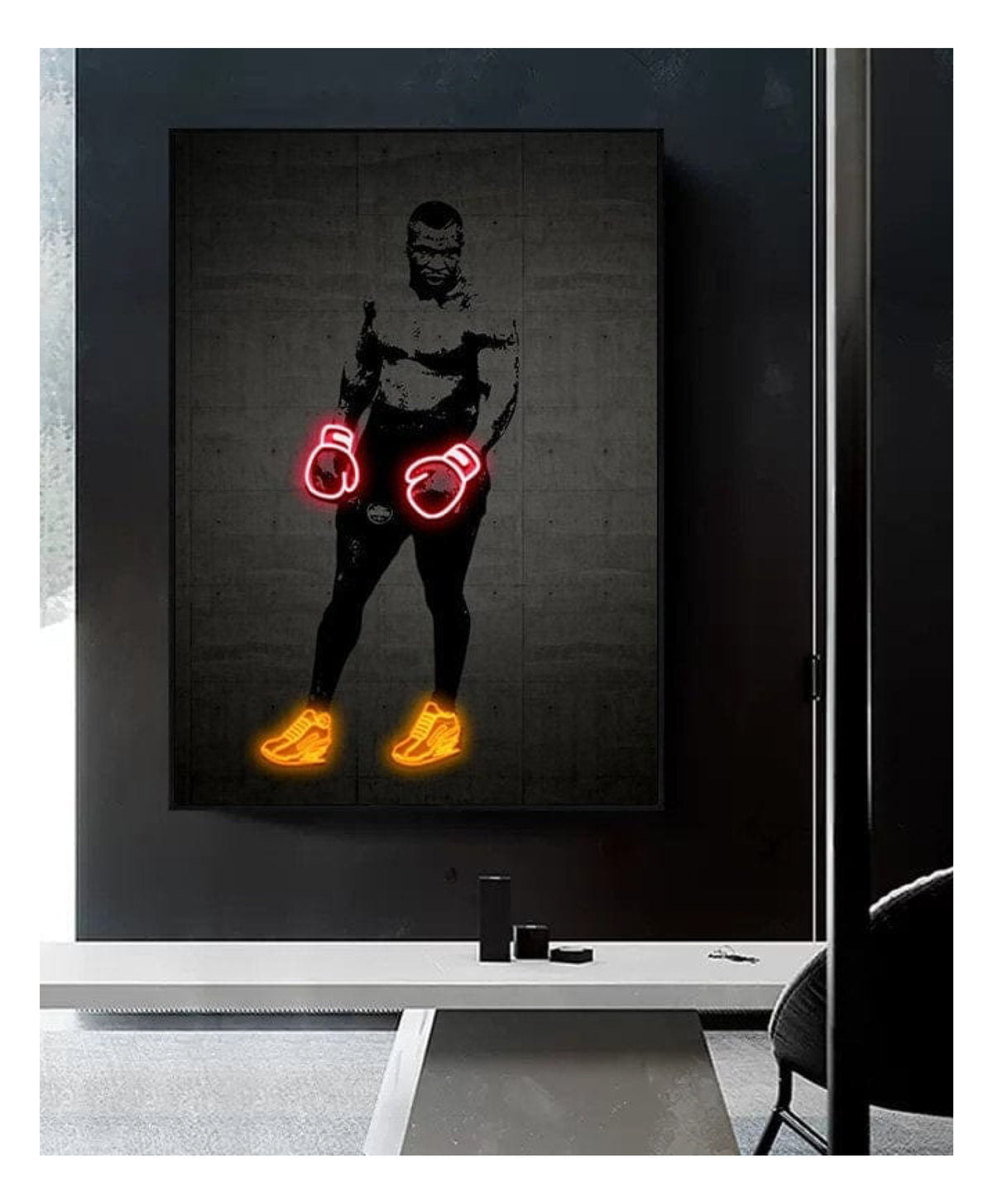 Poster Mike Tyson Neon Boxhandschuhe · Gym · Wohnzimmer Bilder · Trainingszimmer Bilder · Deko Print · ohne Rahmen