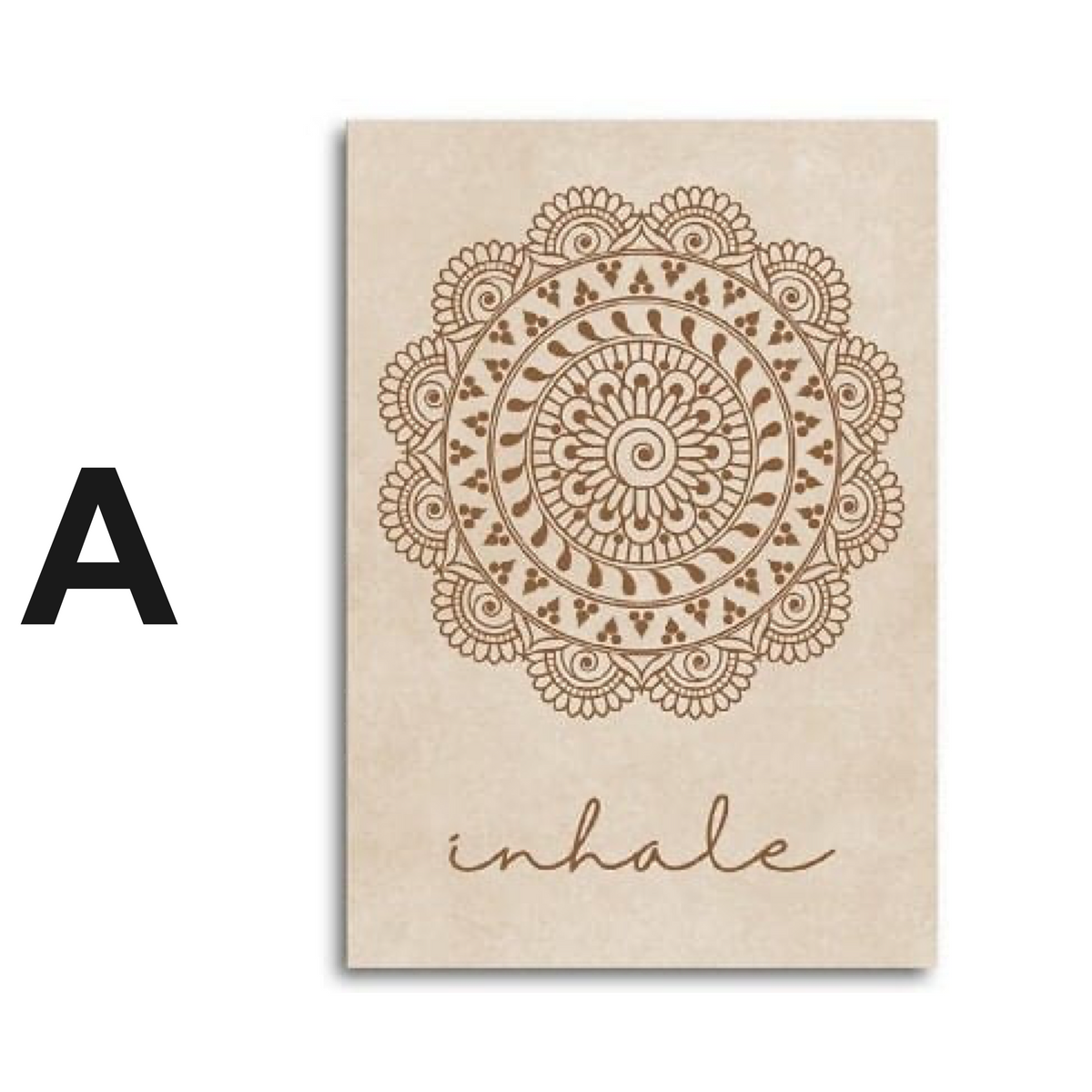 Poster Yoga Einatmen Ausatmen Mandala · Wohnzimmer Bilder · Schlafzimmer Bilder · Wand Deko Print · ohne Rahmen