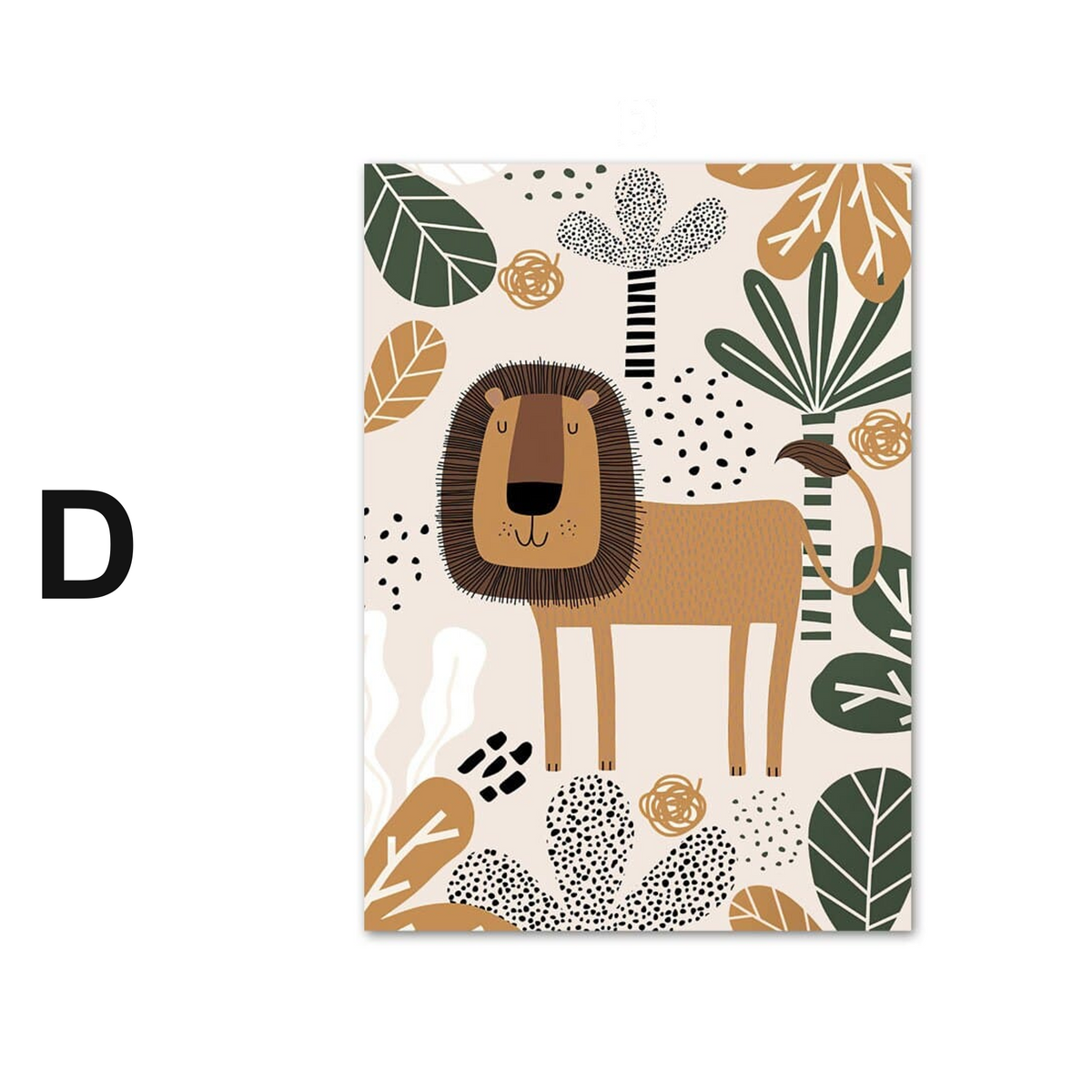 Poster Safari Abenteuer Löwe Giraffe · Kinderzimmer Wandbilder · Spielzimmer Dekoration ·  Wand Deko Print · ohne Rahmen