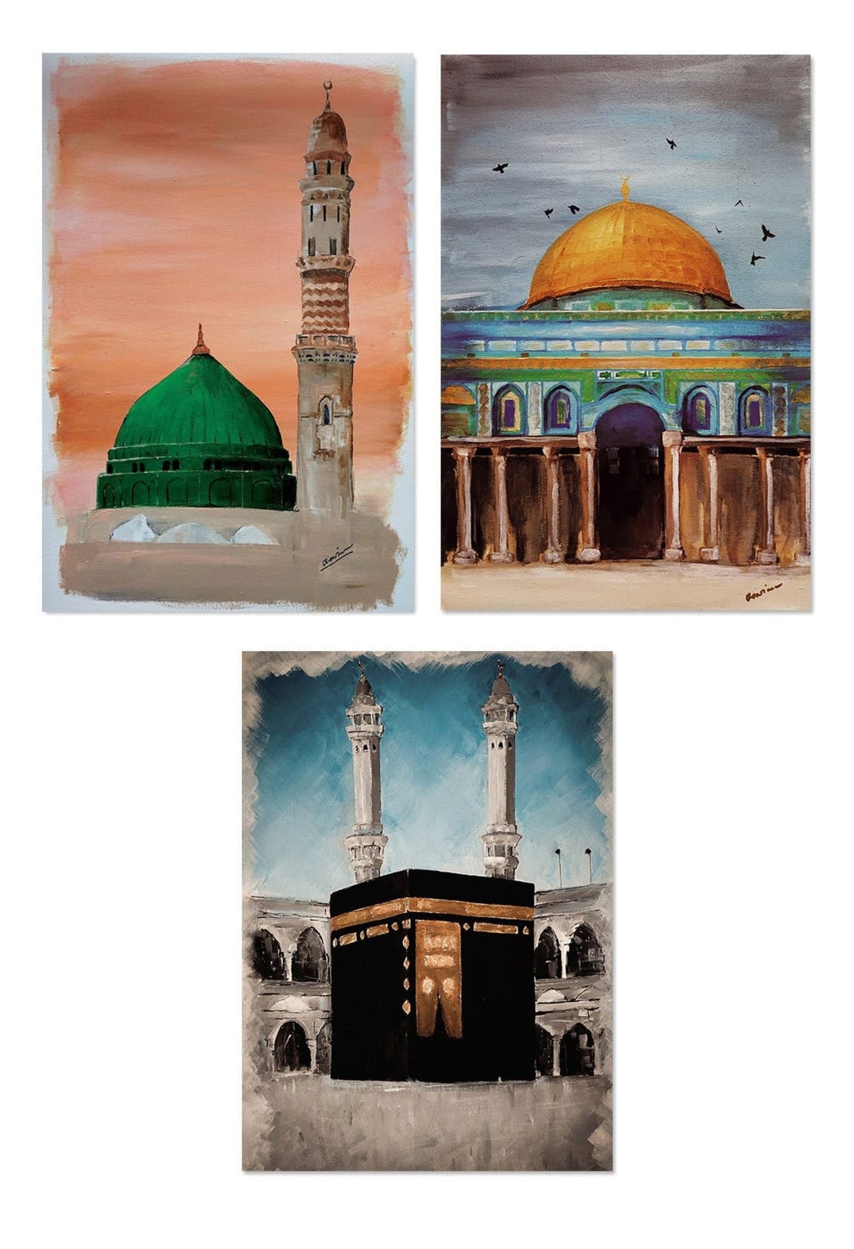 Poster  Al Aqsa Mosche Kaaba · Wandbilder Wohnzimmer & Schlafzimmer · Deko Print Bilder · ohne Rahmen