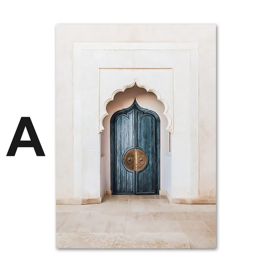 Poster Marokko Tor Arabische Architektur · Wandbilder Wohnzimmer & Schlafzimmer · Deko Print Bilder · ohne Rahmen