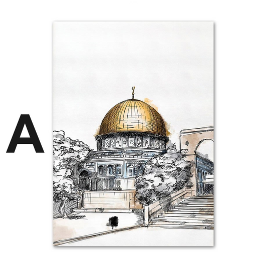 Poster  Kaaba Koran · Wandbilder Wohnzimmer & Schlafzimmer · Deko Print Bilder · ohne Rahmen