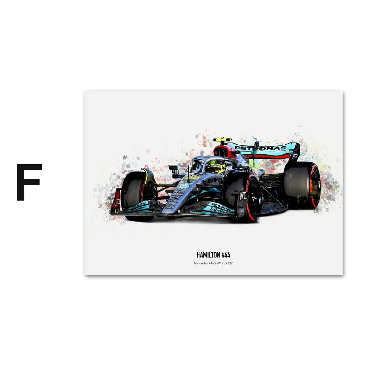 Poster Formel 1 Rennwagen Helm Rennfahrername · Deko Print ohne Rahmen