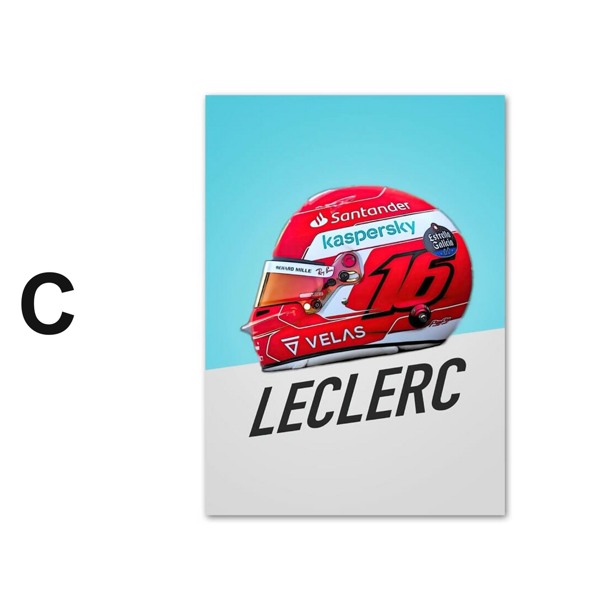 Poster Formel 1 Rennwagen Helm Rennfahrername · Deko Print ohne Rahmen