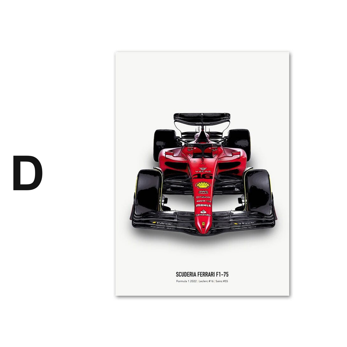 Poster Formel 1 Rennwagen Helm Rennfahrername · Deko Print ohne Rahmen