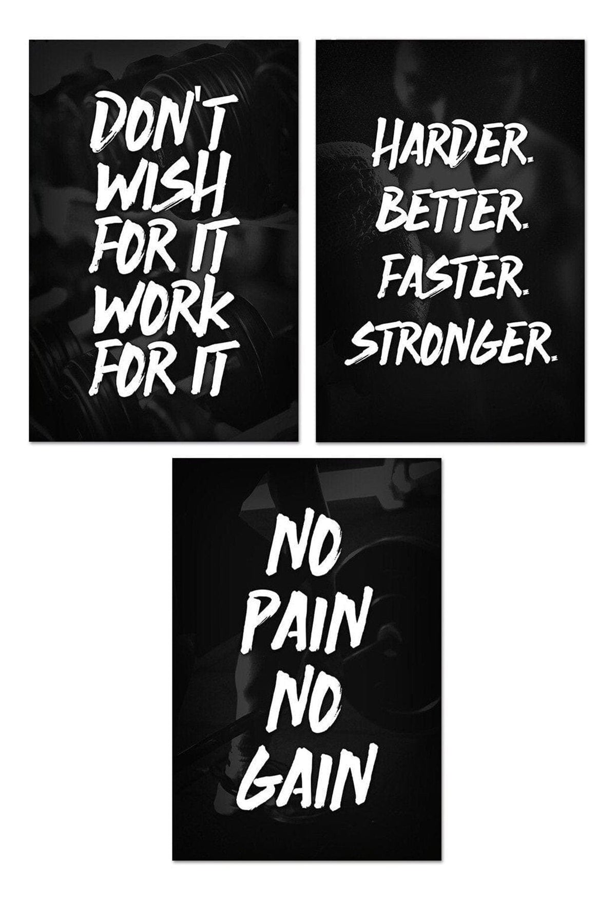 Poster Motivation Gym Training Zitate · Wandbilder Wohnzimmer & Schlafzimmer · Deko Print Bilder · ohne Rahmen