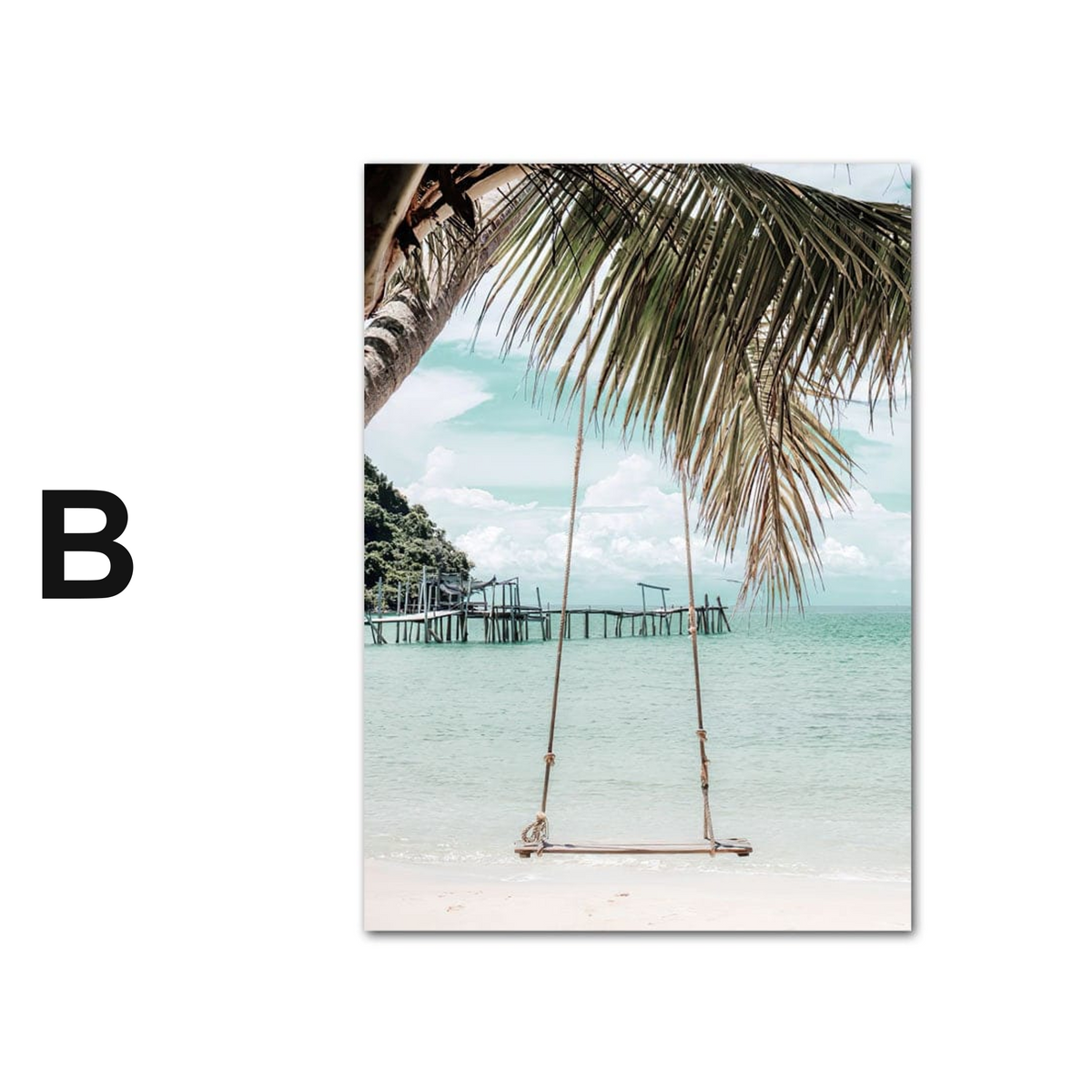 Poster Surfbrett Strand Buggy Palmen Meer · Wandbilder Wohnzimmer & Schlafzimmer ·  Wand Deko · Kunst Druck · ohne Rahmen